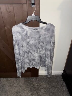 Freshman Gray Marble Tie-Dye Long Sleeve Tee